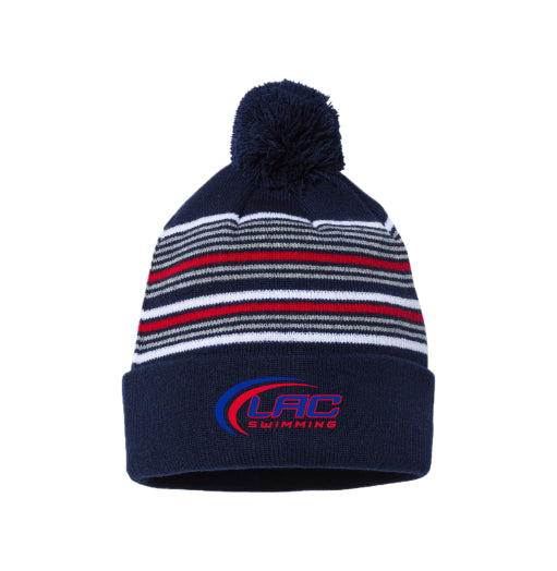 LACSH008 - 22 Navy/White/Grey/Red Beanie