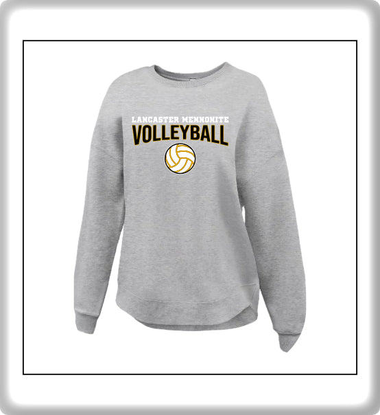 LMHVB01 - 017 Ladies Grey Curved Bottom Crew Sweatshirt