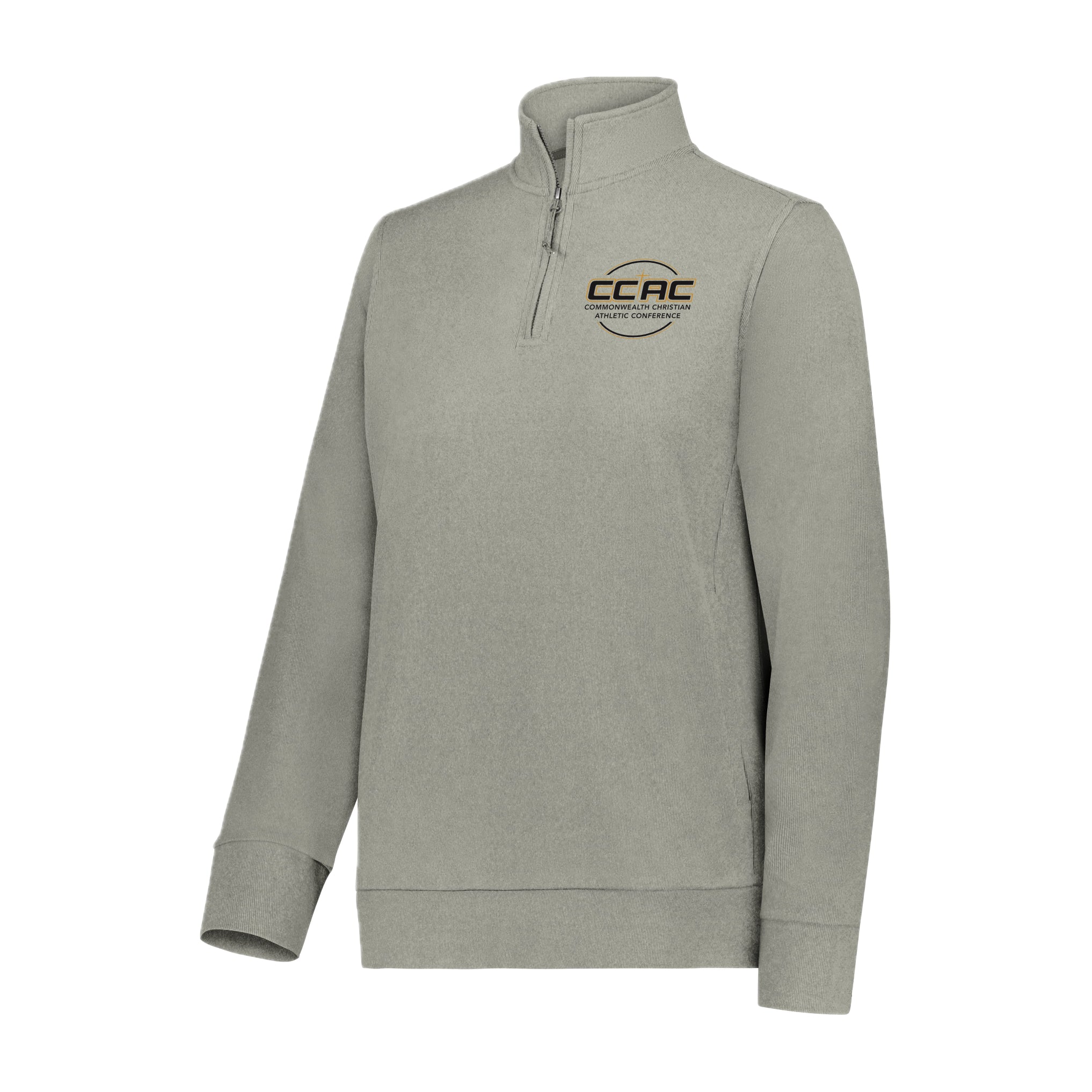 CCACSH01 -08 Ladies Silver Heather Holloway 1/4 Zip Fleece Pullover