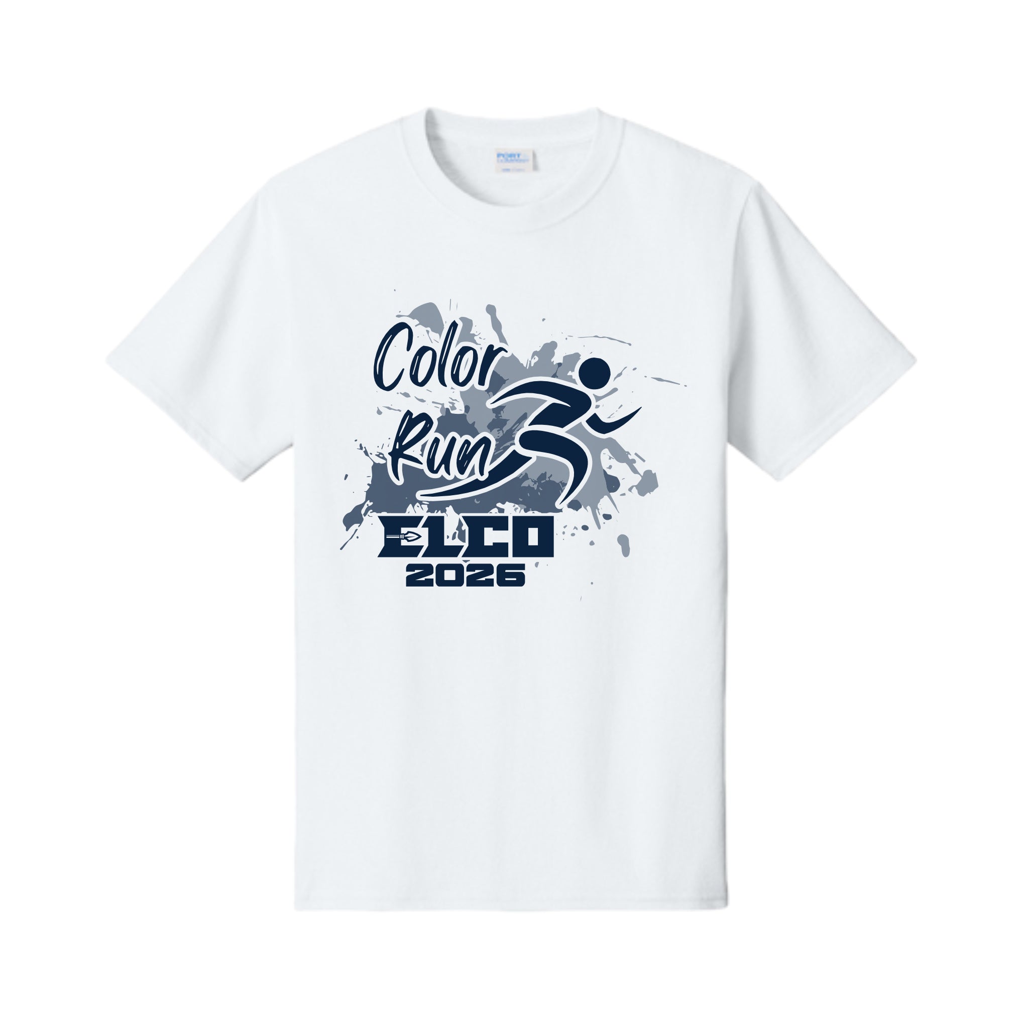 ELCOCR26 White Short Sleeve Color Run 2026 Tee