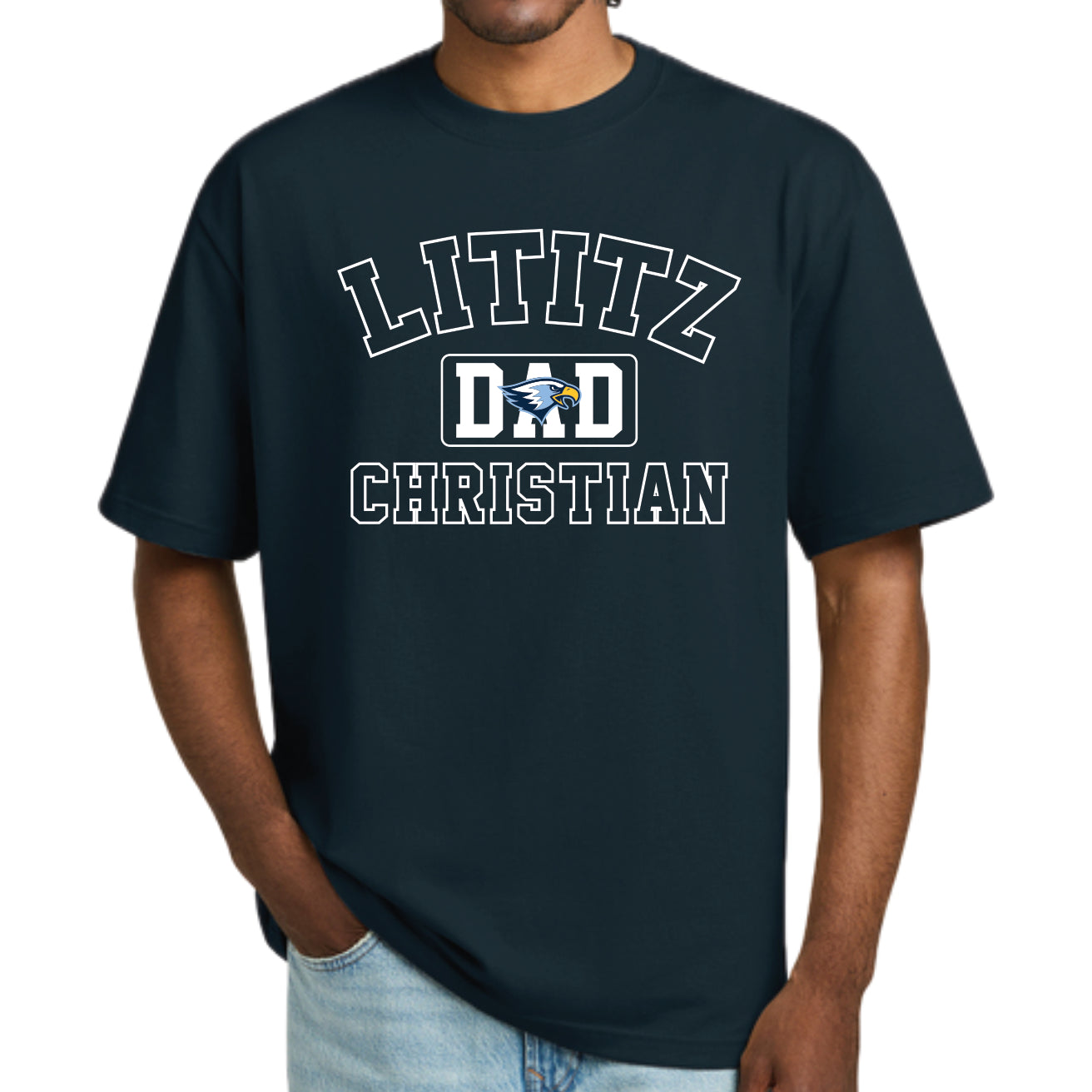 LCS089 - Mom/Dad Navy Eagle Tee