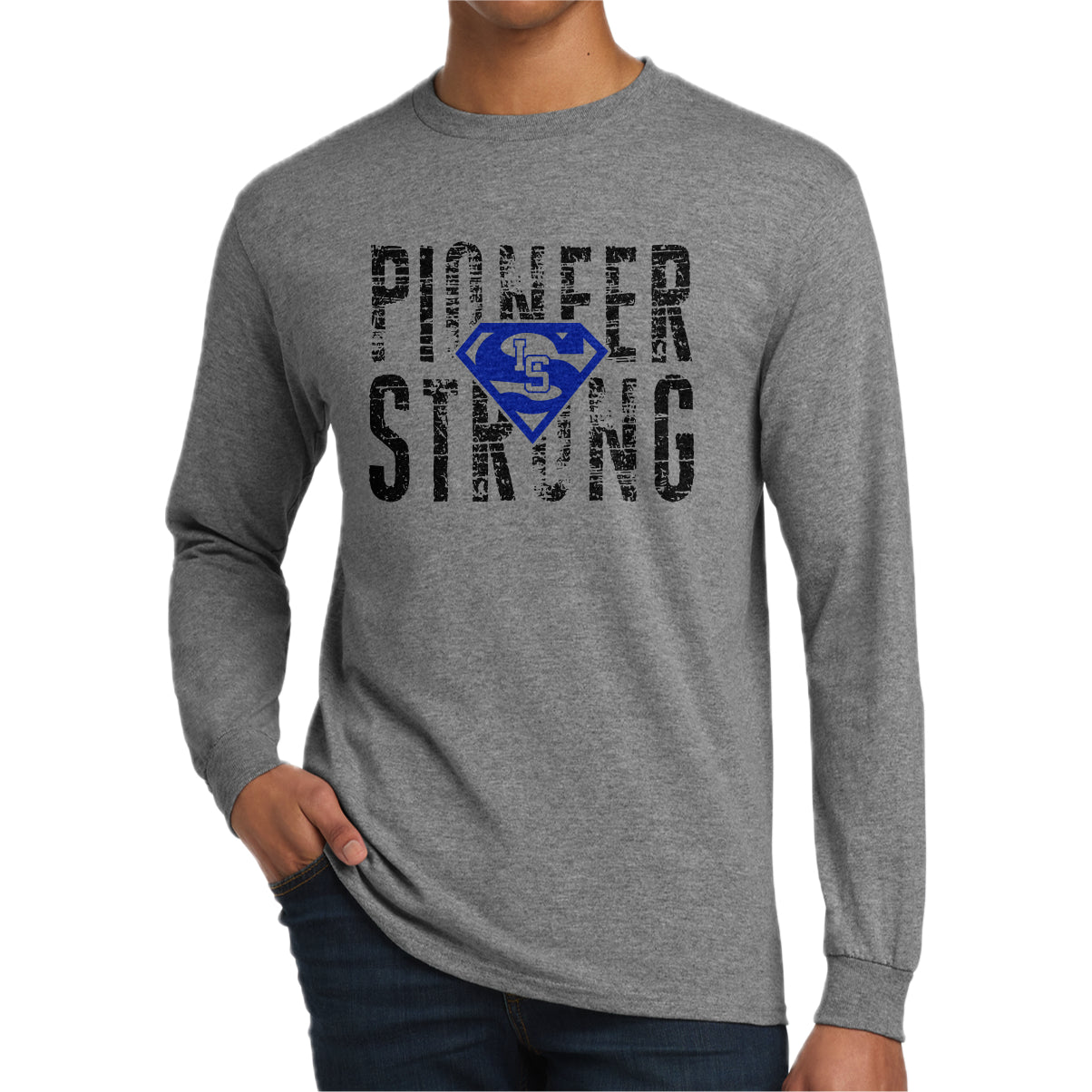 PS002-06 Graphite Heather Long Sleeve Tee