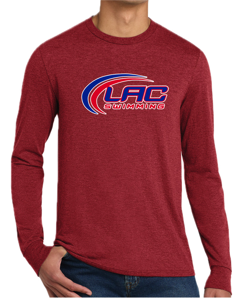LACSH006-07 Red Frost Long Sleeve Triblend Tee