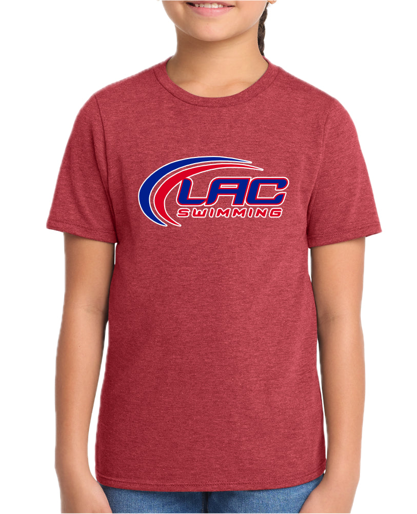 LACSH006-01 Youth Red Frost Triblend Tee