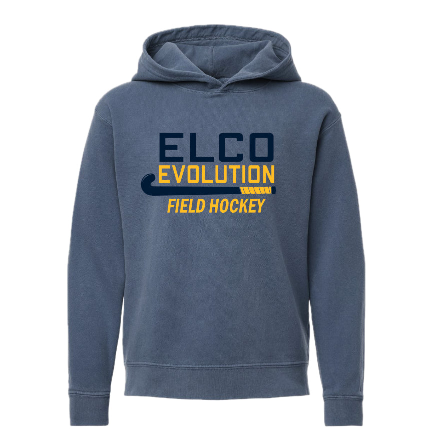 ELEV-12 Comfort Colors Blue Jean Hooded Sweatshirt