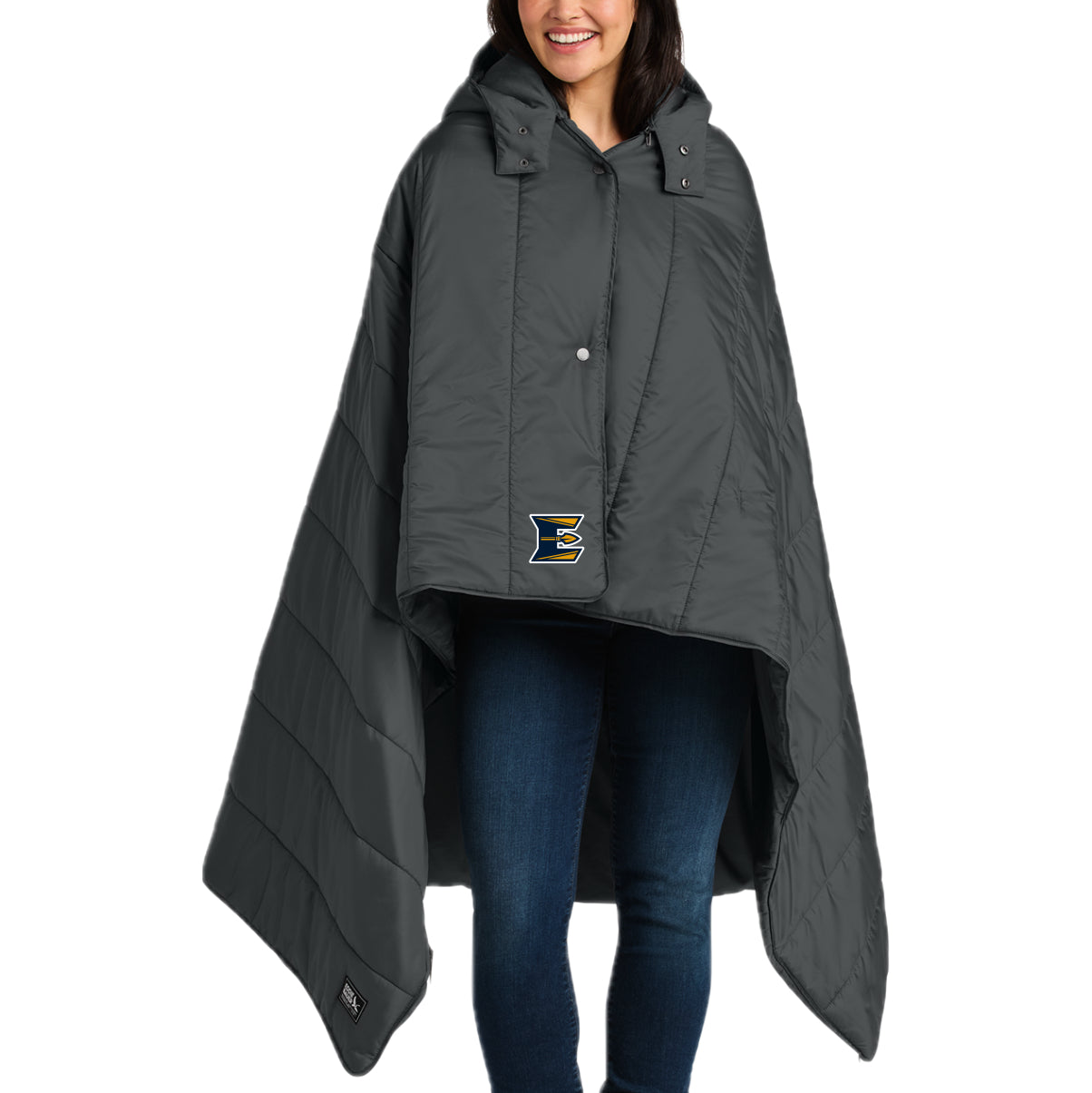 EFH03-38 Eddie Bauer Puffy Grey Camp Poncho