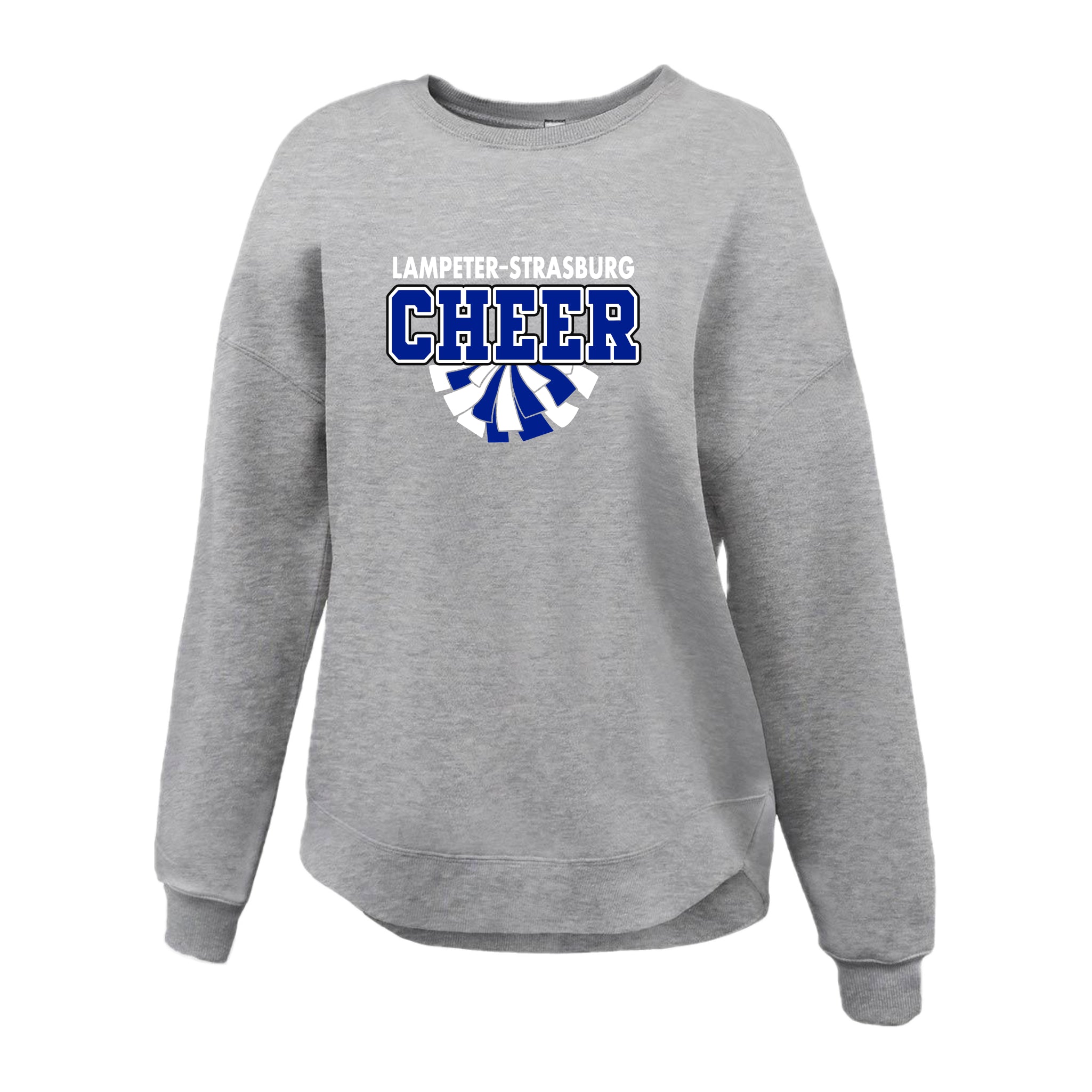 LSCH-19 Women's Grey Curve Bottom Crewneck