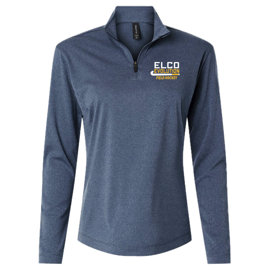 ELEV-13 Women's Heather Navy Performance 1/4 Zip
