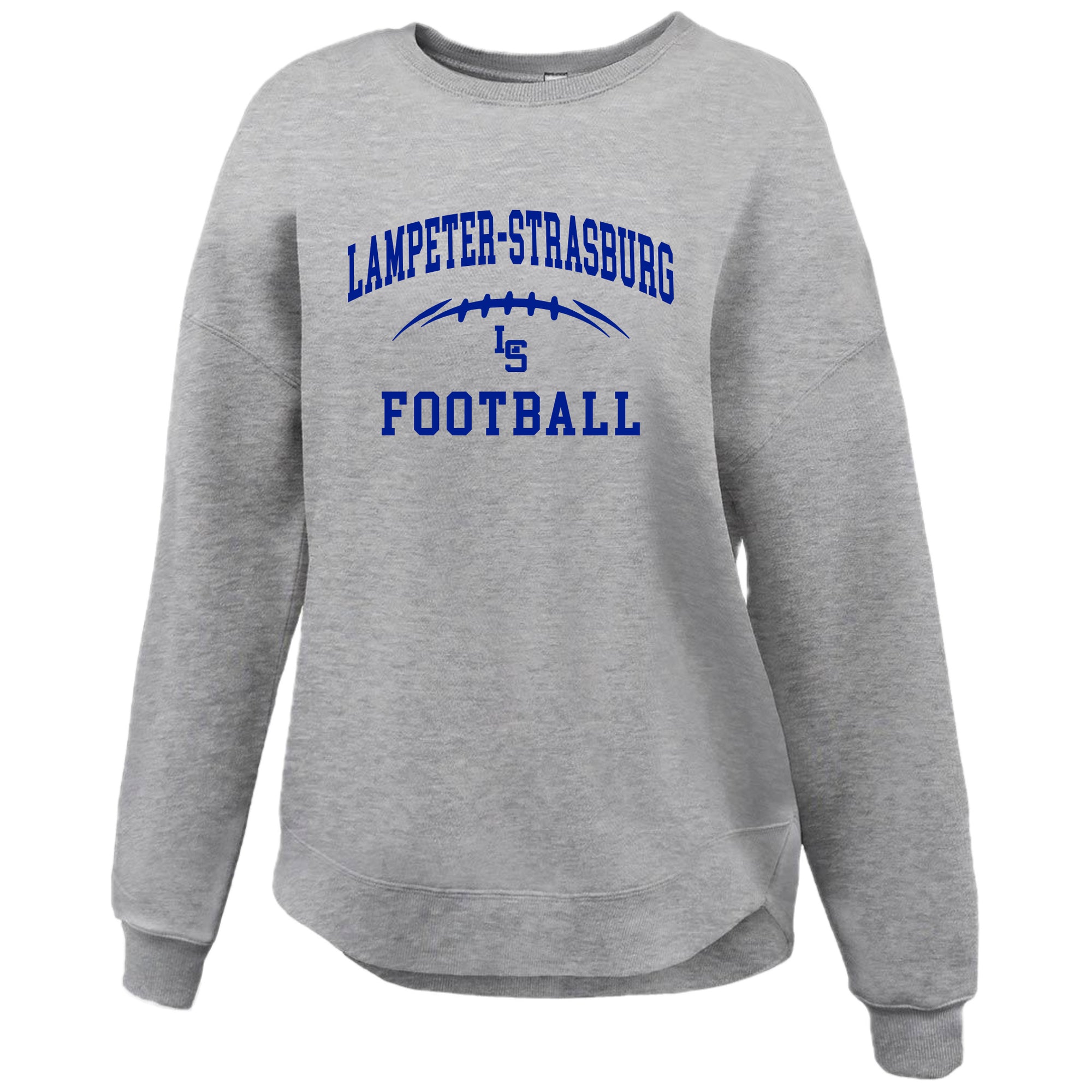 LSYF-31 Women's Grey Curve Bottom Crew Sweatshirt