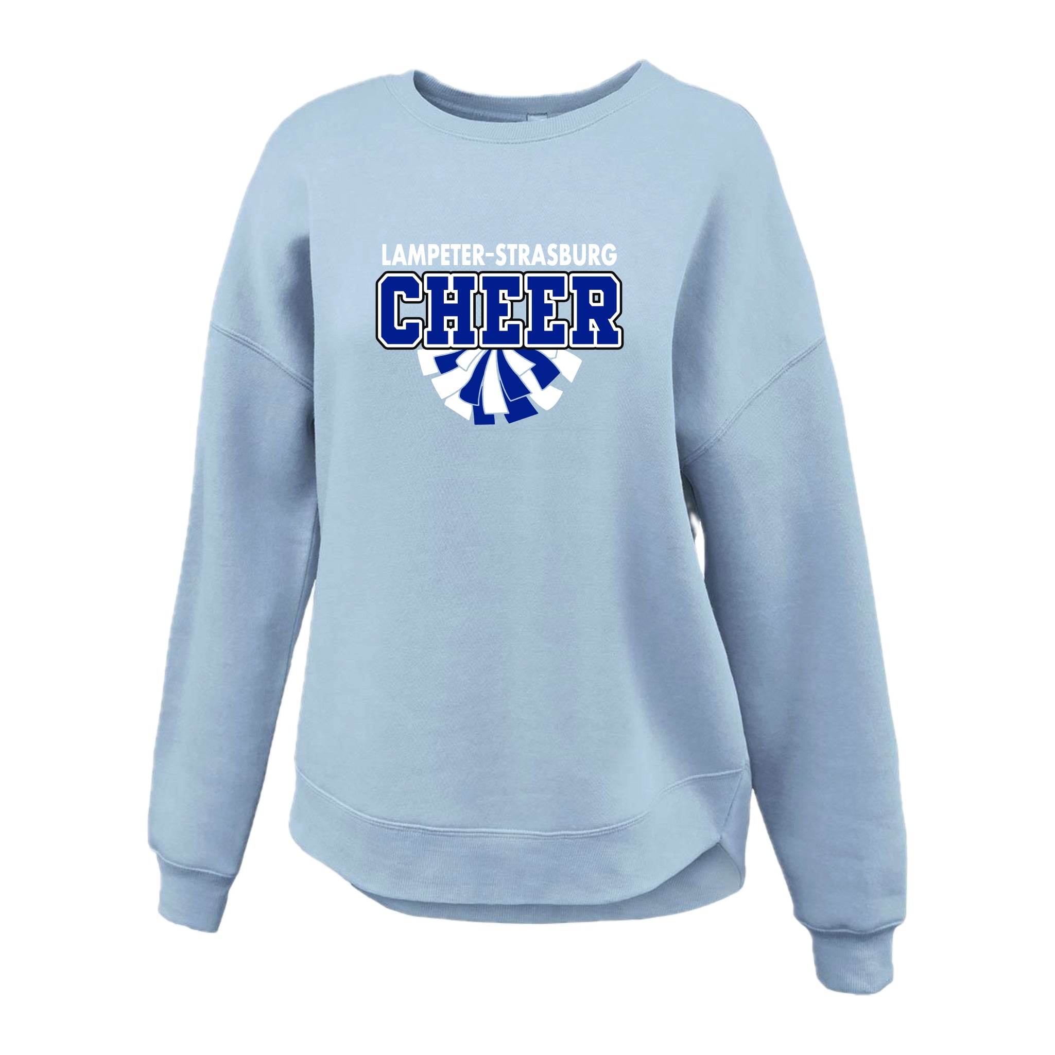 LSCH-17 Women's Blue Curve Bottom Crewneck