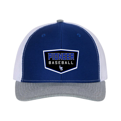 PBSH001 - 21 Royal/White/Heather Grey Patch Trucker Hat