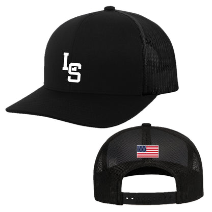 PS001-09 Black/Black Trucker Hat