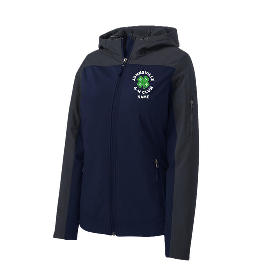 J4HC-09  Ladies Logo Hooded Soft Shell Jacket