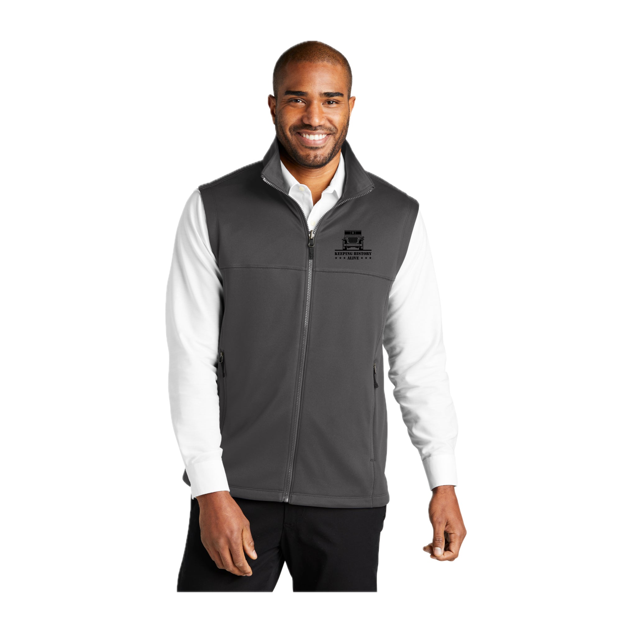 KHASH01-02 Graphite Smooth Fleece Vest