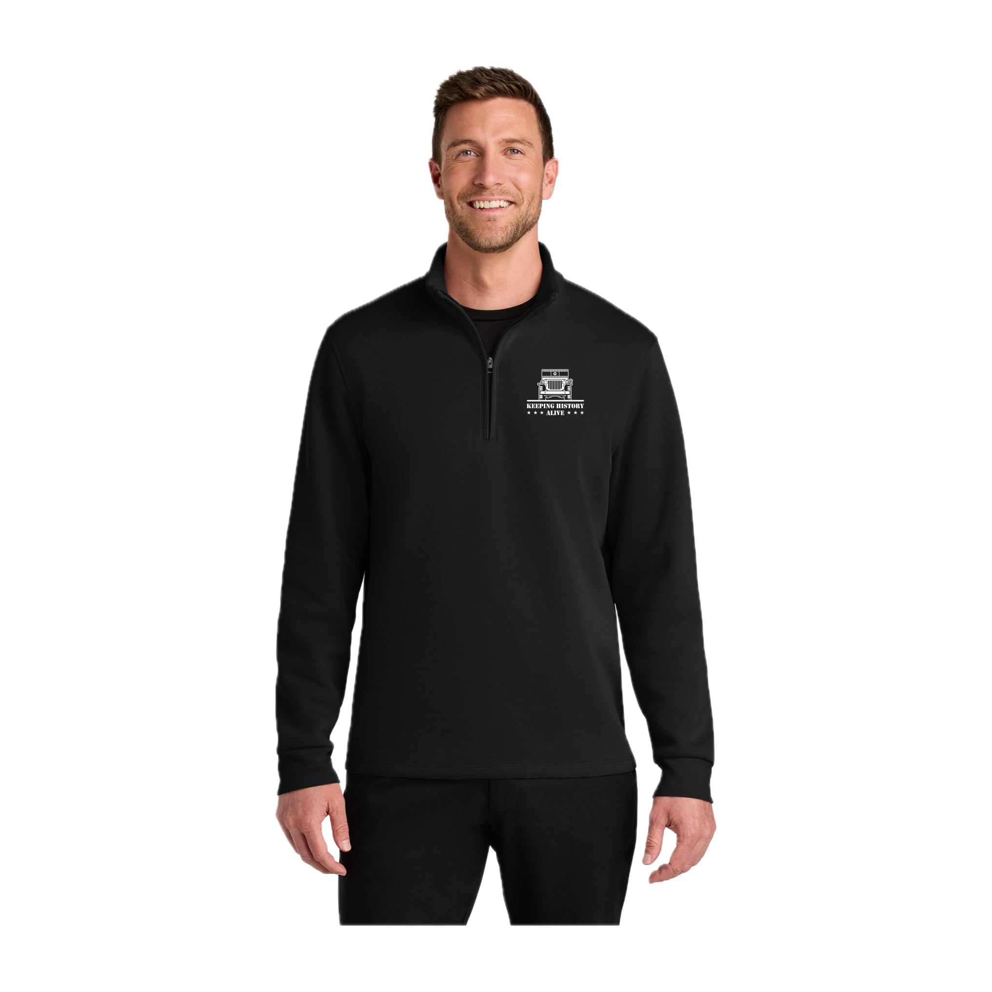 KHASH01-04 Black Double Pique 1/4-Zip