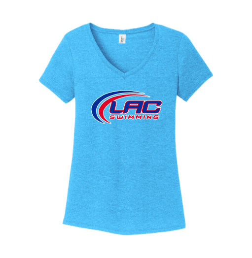 LACSH008 - 07 Turquoise Frost Ladies V Neck Short Sleeve Tee