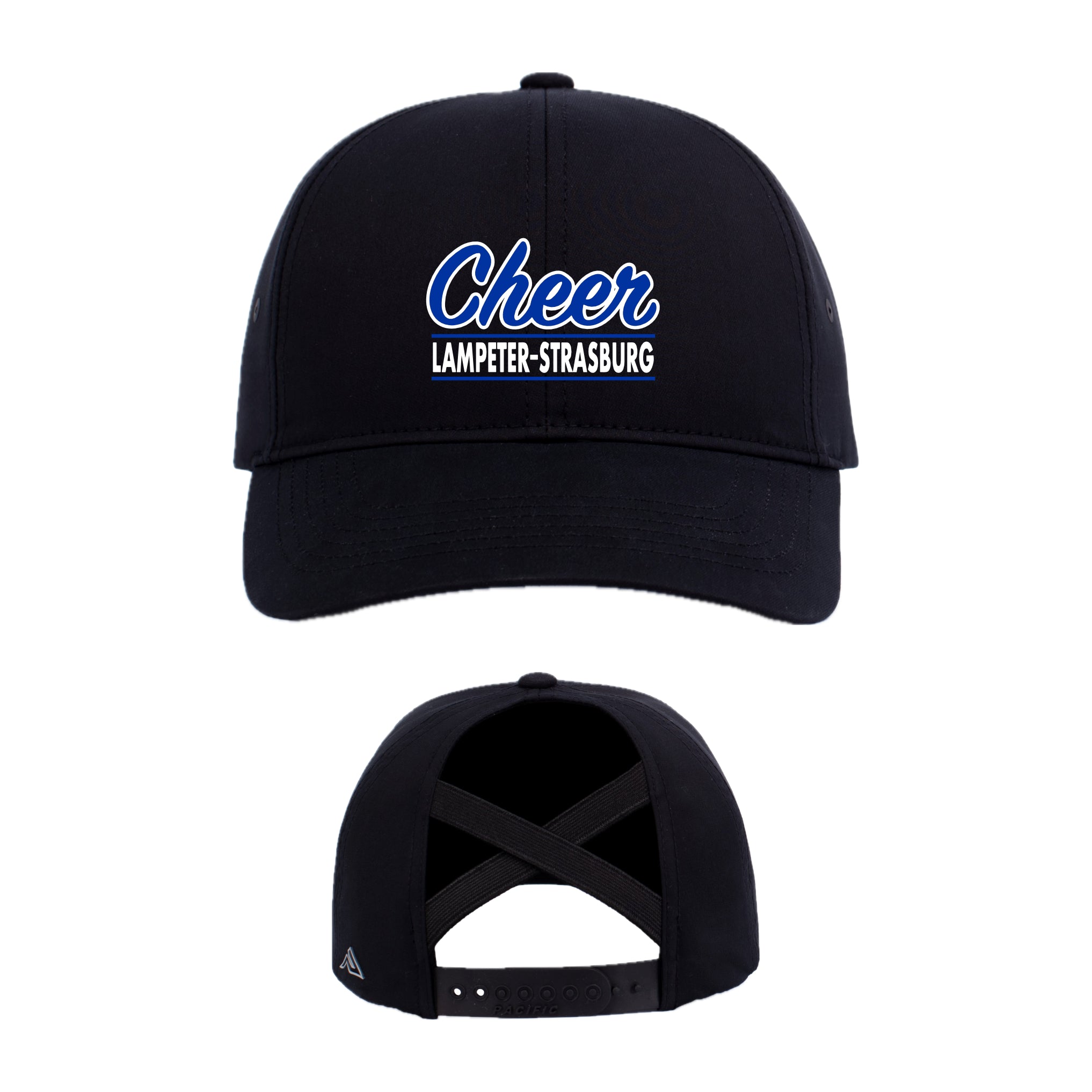 LSCH02-34 Pacific Headwear Black Ponytail Cap