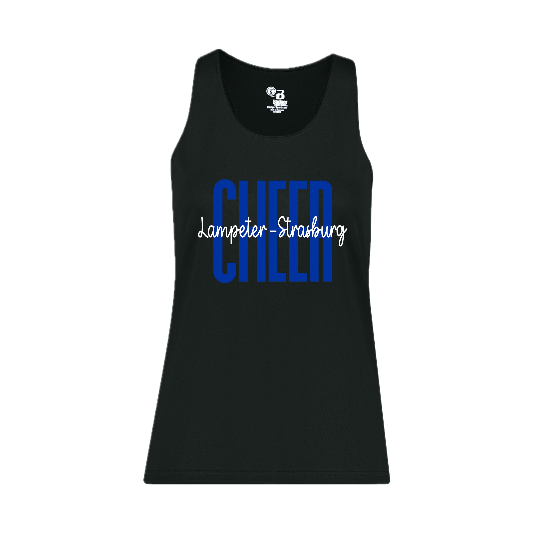 LSCH02-10 Ladies/Girls Black Racerback Tank