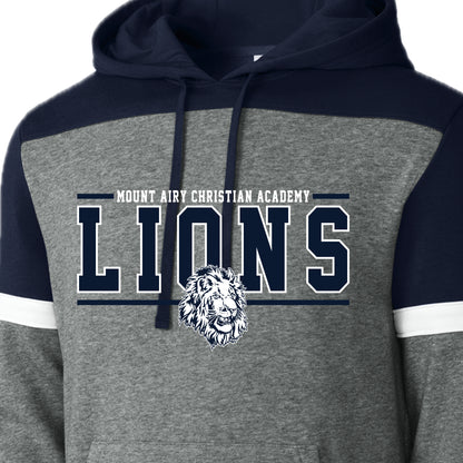 MACA075 Navy/Heather Grey Lions Hoody