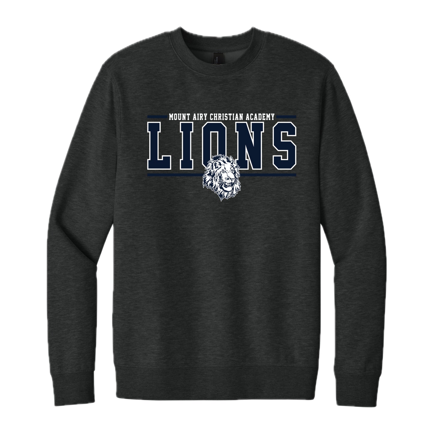 MACA076 Heathered Charcoal Lions Crew