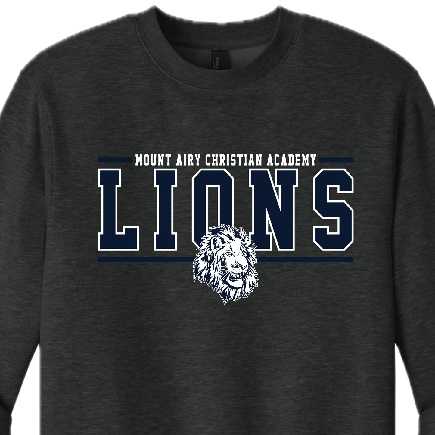 MACA076 Heathered Charcoal Lions Crew