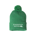 SCELSH01-07 Gators Logo Heather Kelly Green Pom Pom Beanie