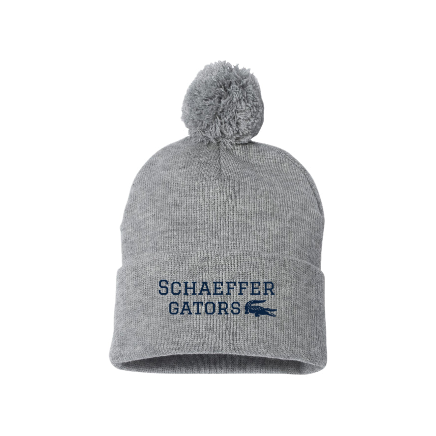SCELSH01-08 Gators Logo Light Heather Grey Pom Pom Beanie