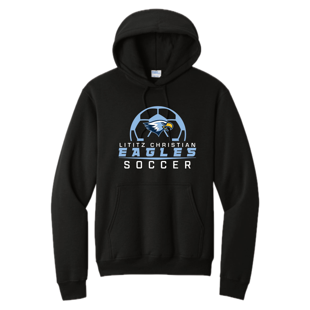 LCS086 - Black Soccer Hooded Sweatshirt