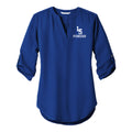 LSHSPTO1-18 True Blue Women's 3/4 Sleeve Tunic Blouse