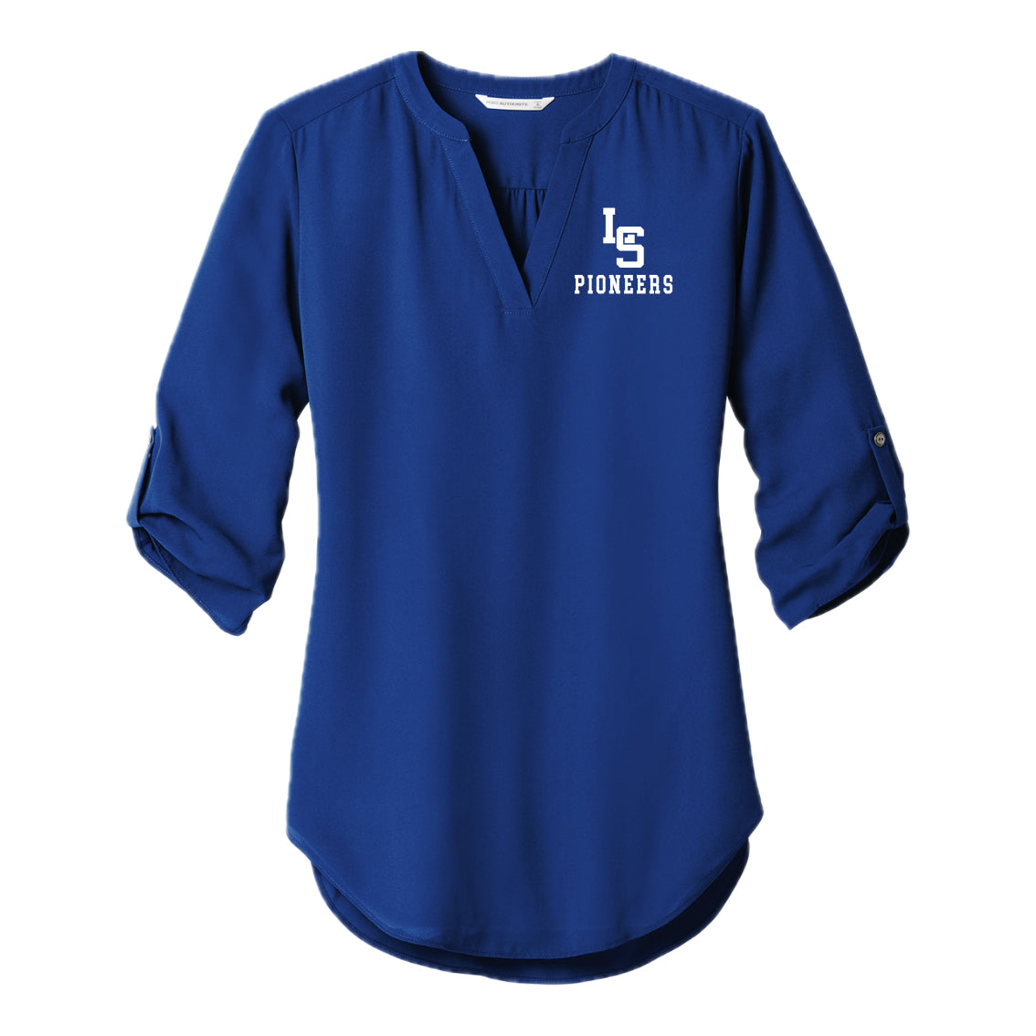 LSHSPTO1-18 True Blue Women's 3/4 Sleeve Tunic Blouse