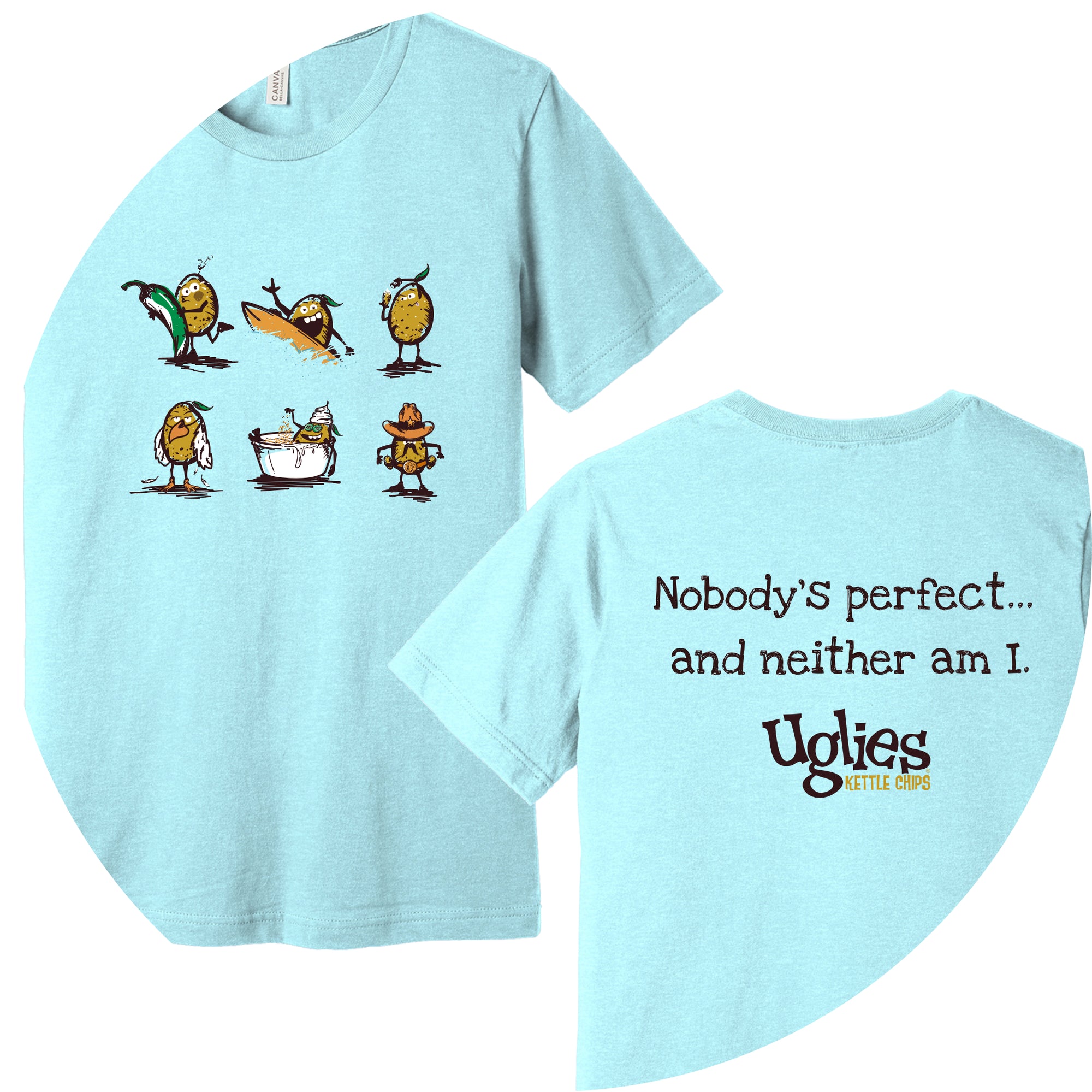 DBACH007 Uglies Heather Ice Blue Character Tee