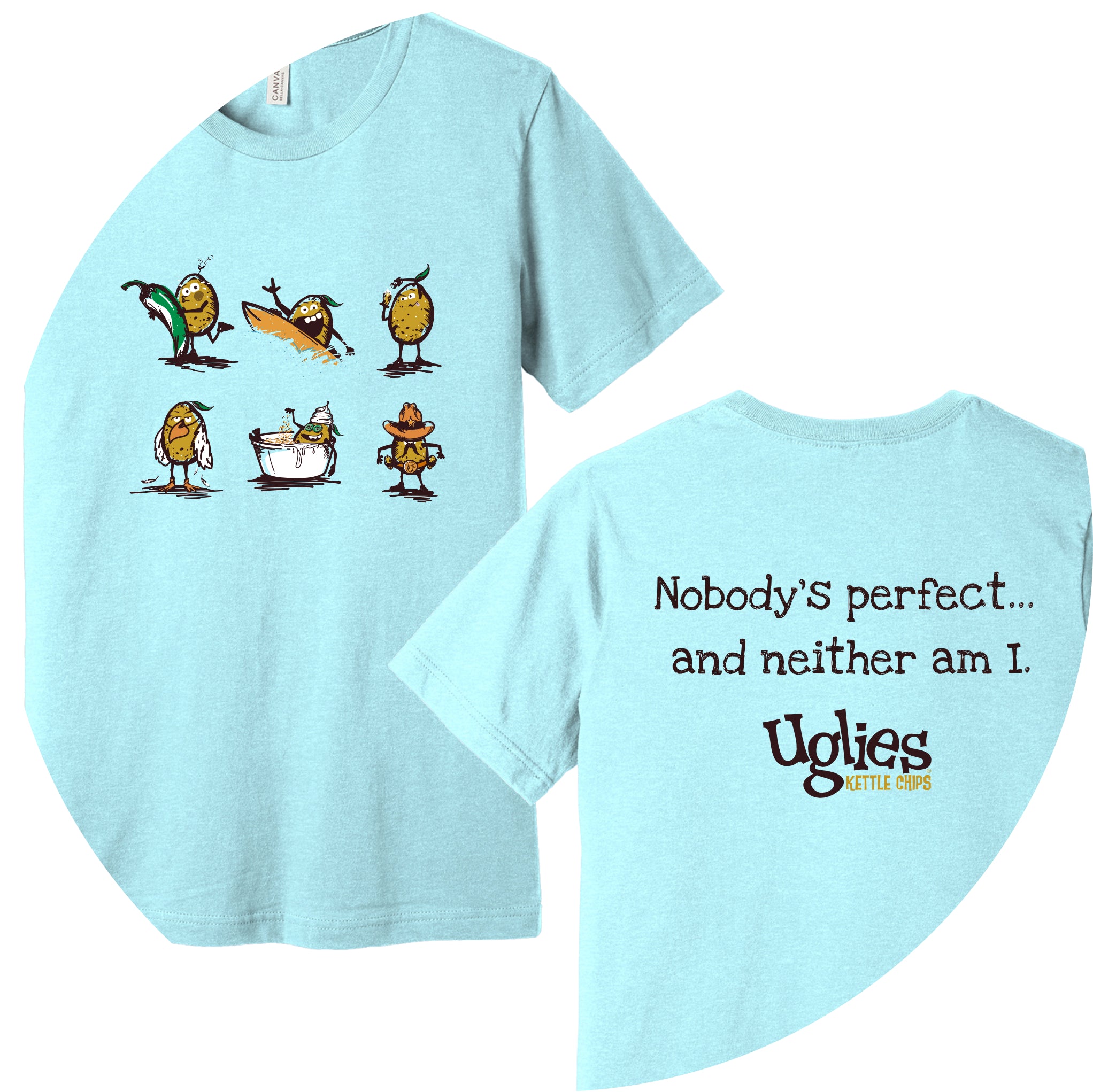 DBACH007 Uglies Heather Ice Blue Character Tee