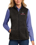 DC-008 Ladies Black Heather Fleece Vest