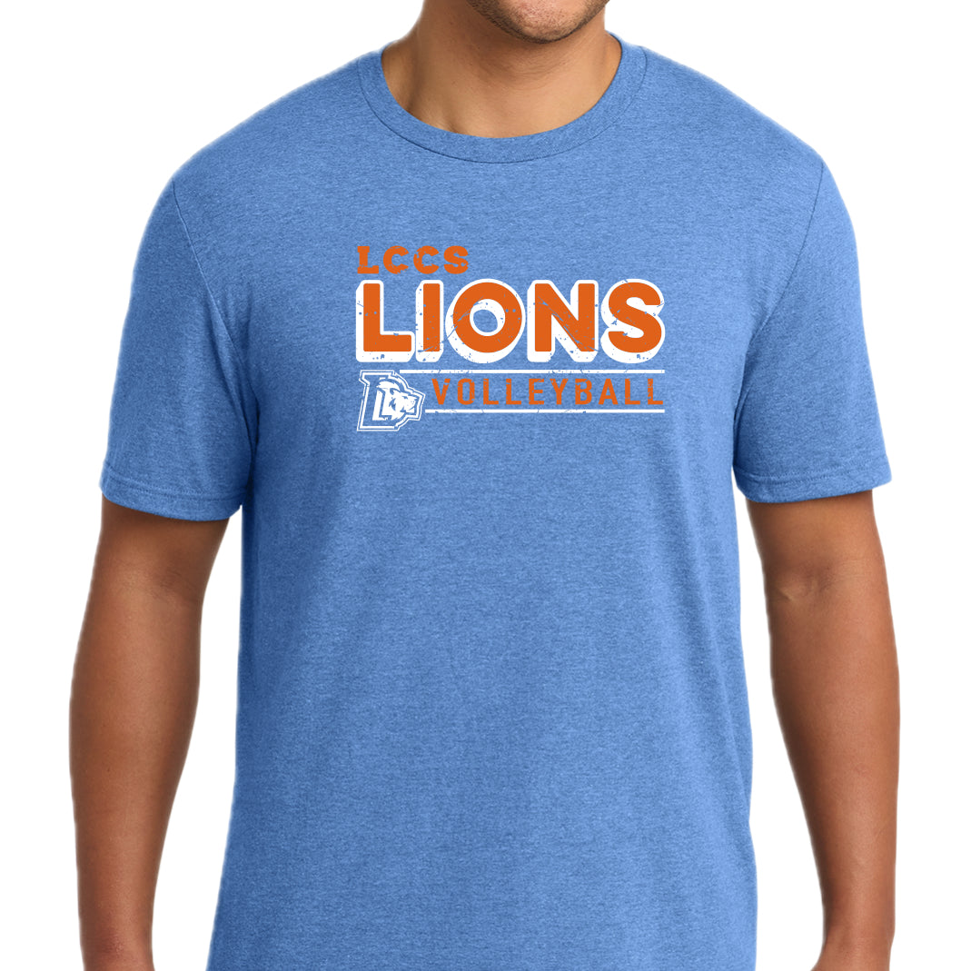 LCCSSP-05 VOLLEYBALL Carolina Blue Heather Short Sleeve Triblend