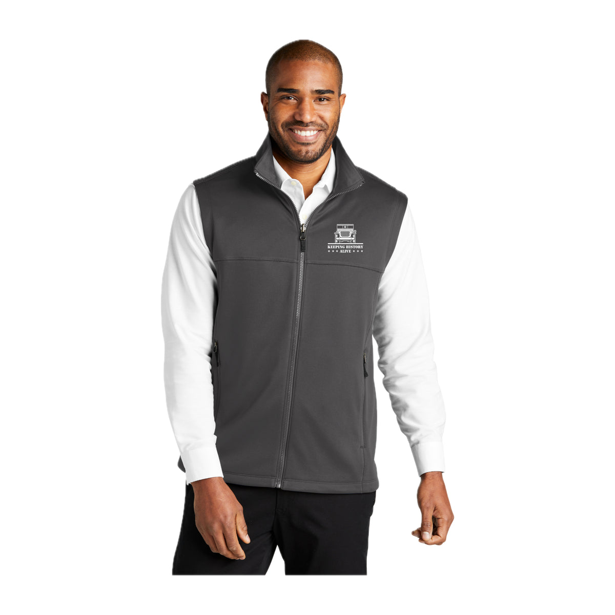 KHASH01-02 Graphite Smooth Fleece Vest