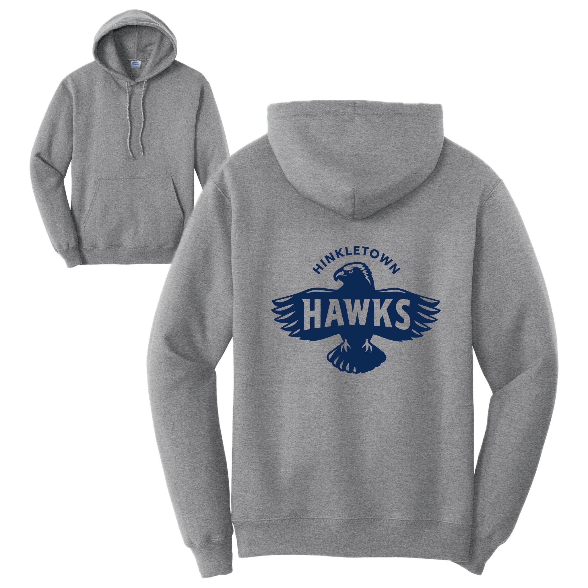 HHSH02-5 Ath Heather Hawk Logo Hoody