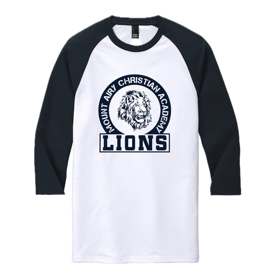 MACA052 - White/Navy Raglan 3/4 Sleeve