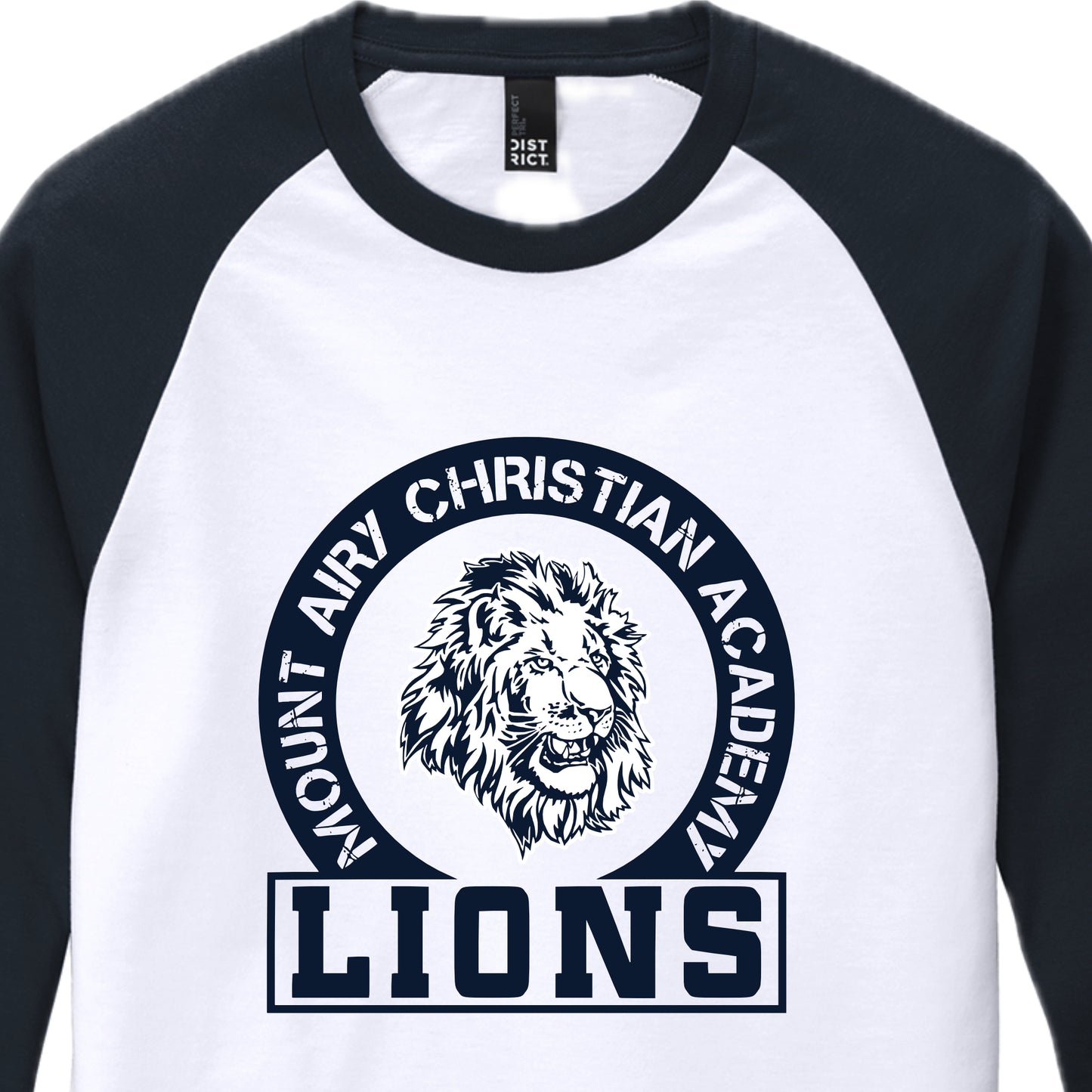 MACA052 - White/Navy Raglan 3/4 Sleeve