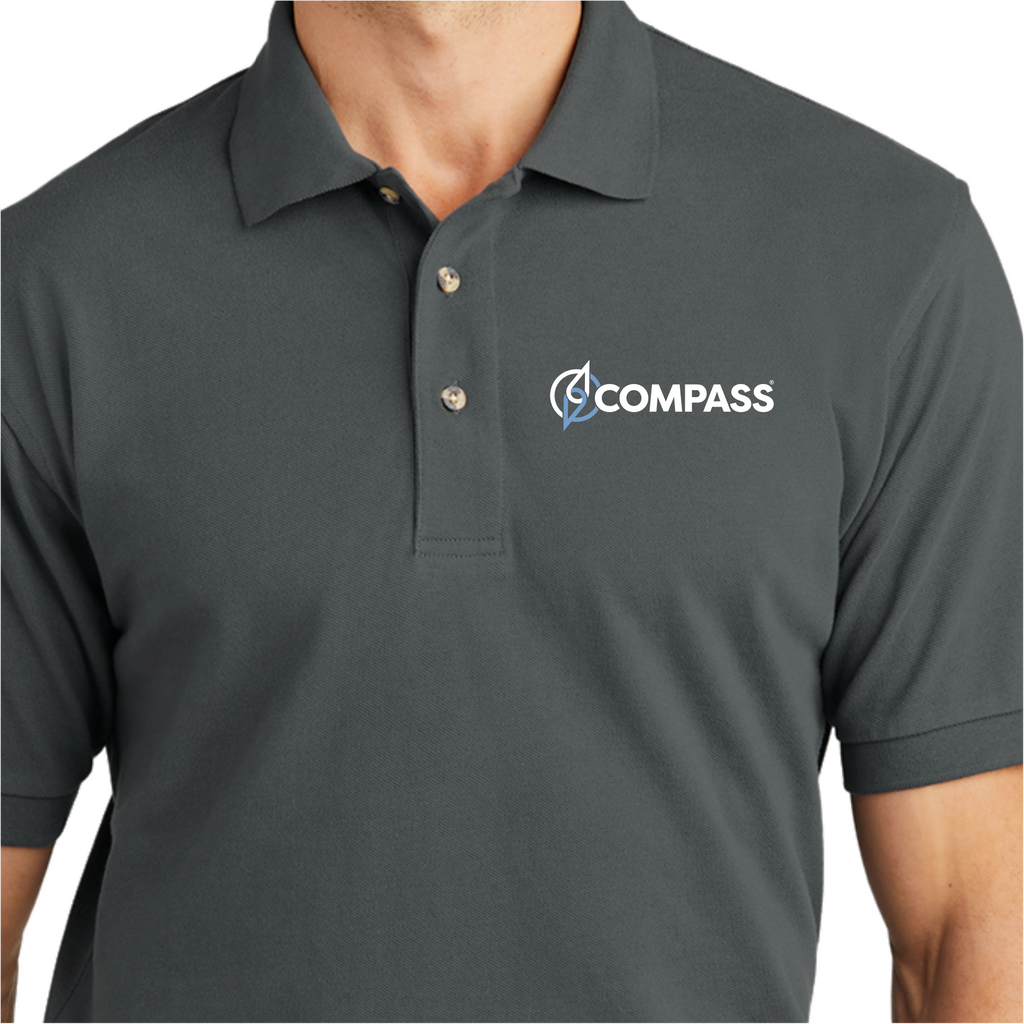 COM016 Steel Grey 100% Cotton Pique Polo