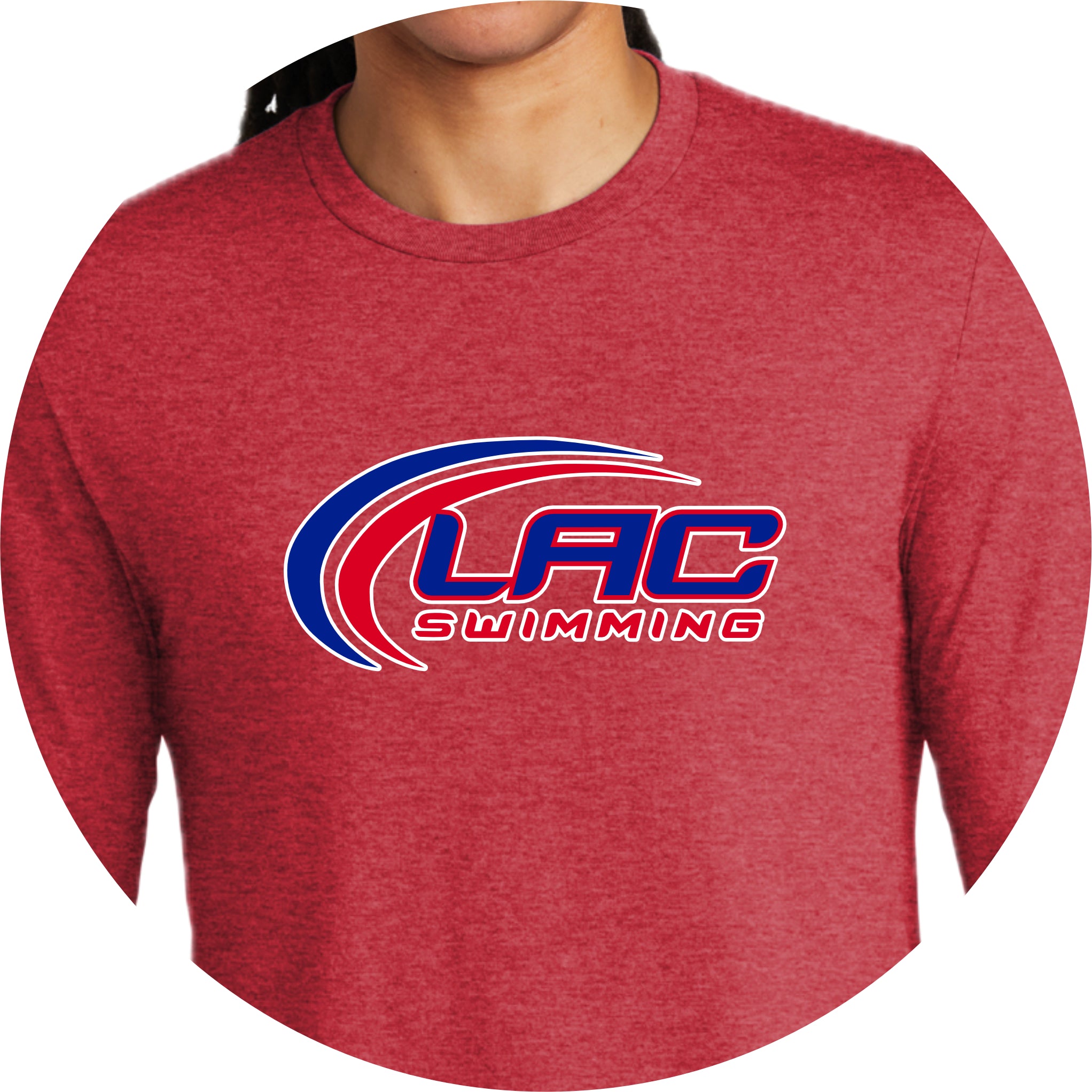 LACSH005 07 Red Frost Triblend Long Sleeve Tee