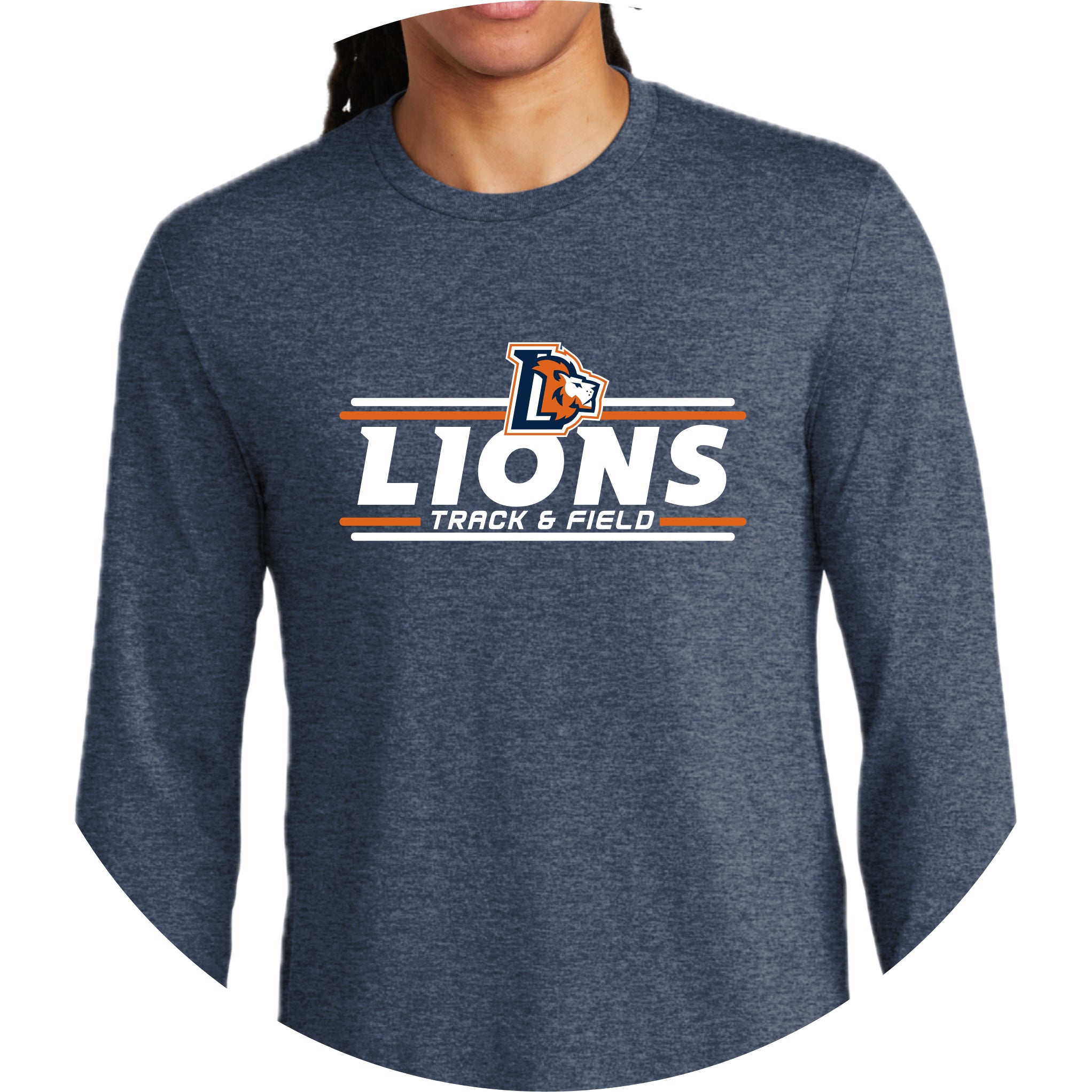 LCCS0325-05 Navy Frost Tri-Blend Long Sleeve Tee