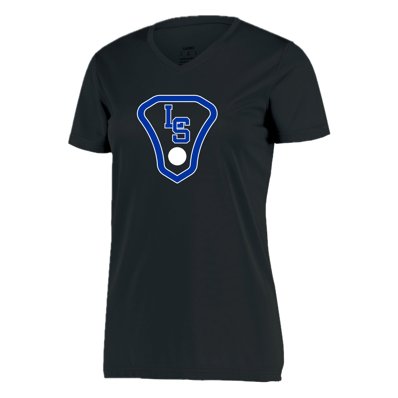 LSLAX01 -10 Black Ladies Performance Short Sleeve