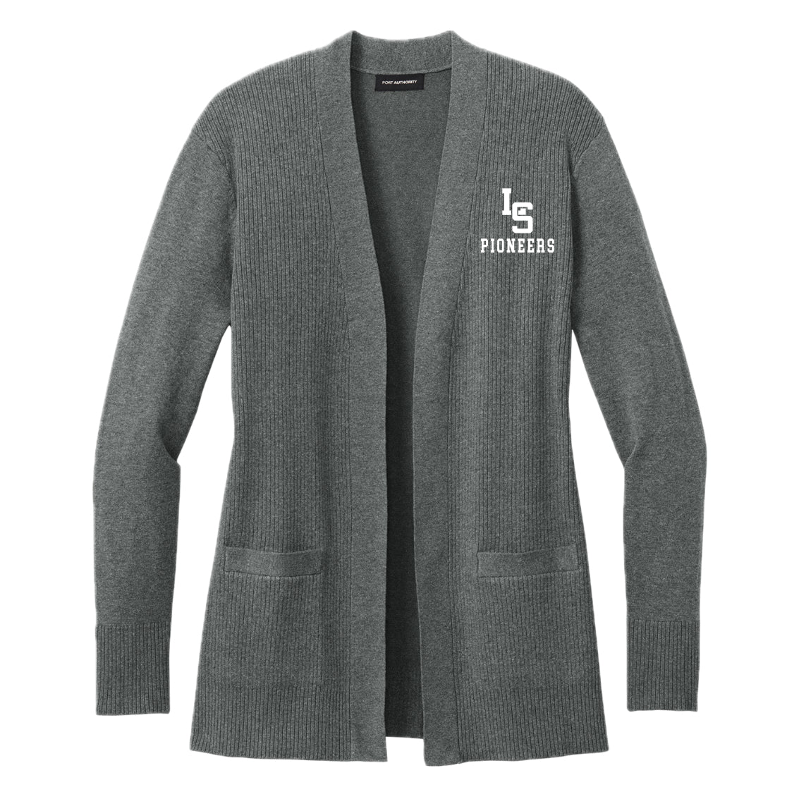 LSHSPTO1-24 Medium Heather Grey Open Front Cardigan Sweater