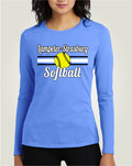 LSYS01 - 011 Heathered Royal Ladies Long Sleeve Tee
