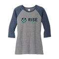 RISSH001 - 06 Navy/Grey Frost 3/4 Ladies Raglan Tee