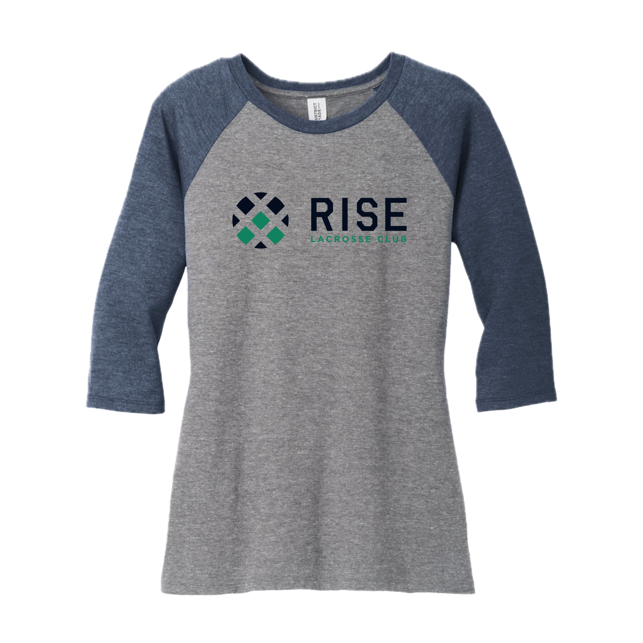 RISSH001 - 06 Navy/Grey Frost 3/4 Ladies Raglan Tee