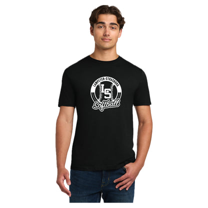 LSY0225-S03 Black Softball Short Sleeve Tee