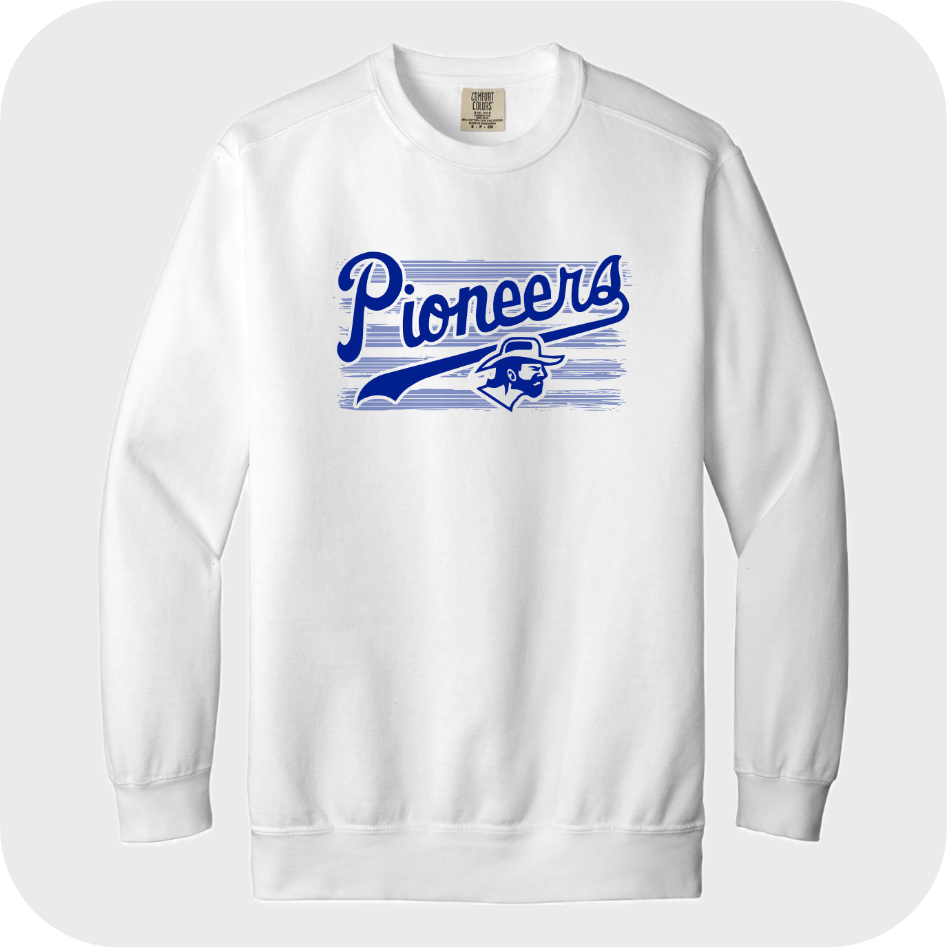 LSELEM01 - 10 White Comfort Color Crew Sweatshirt
