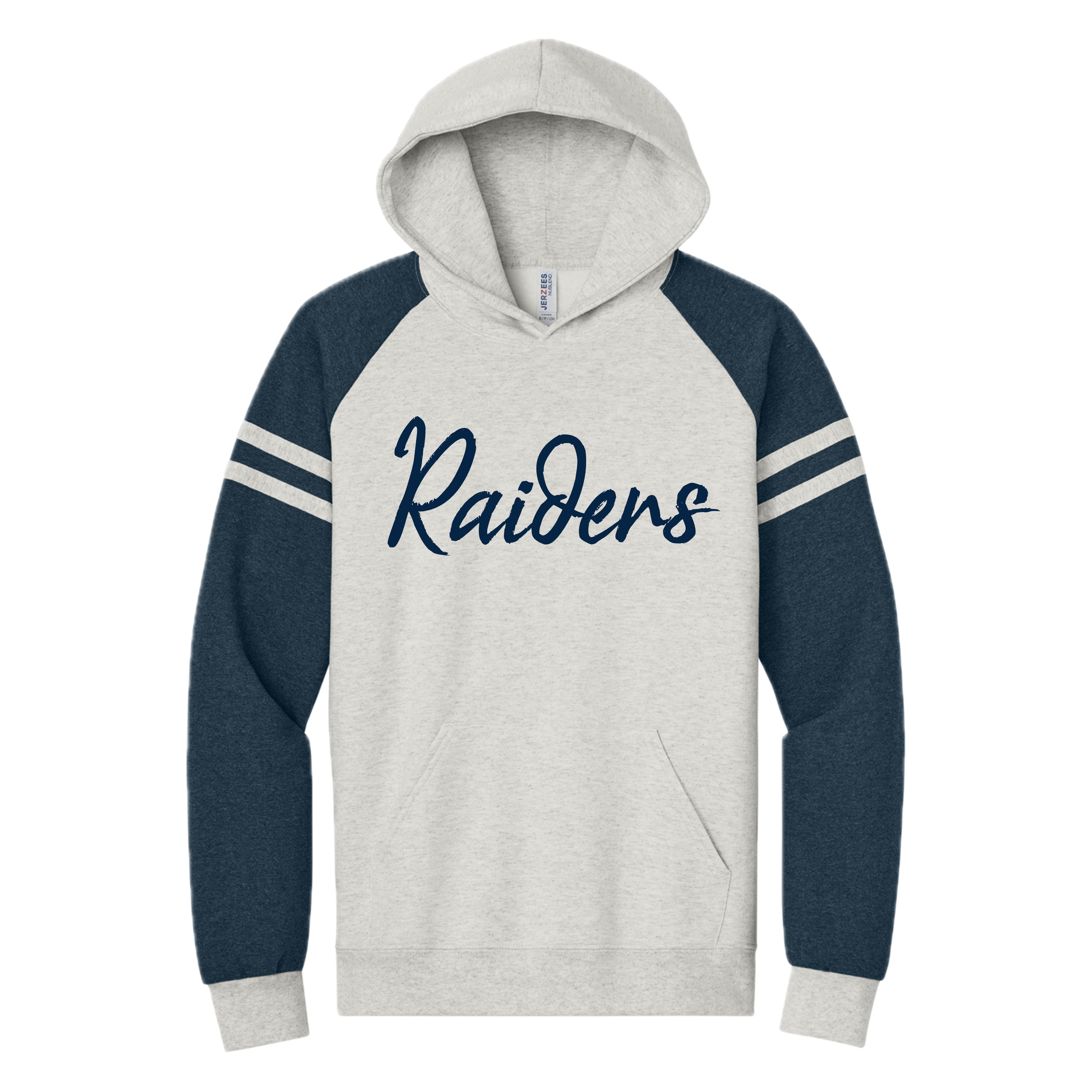 ELISSH02 - 011 Oatmeal Heather / Indigo HHeather Hooded Sweatshirt