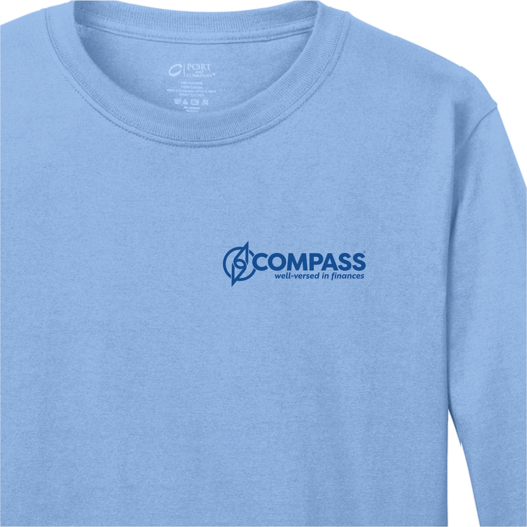 COM008 Columbia Blue 100% Cotton Long Sleeve Tee